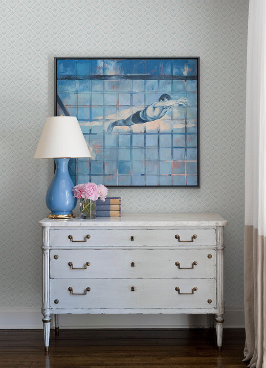 Hugson Teal Quilted Damask Wallpaper