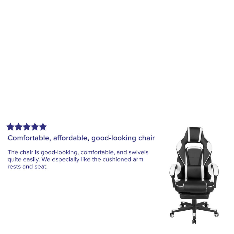 X40 Gaming Chair Racing Ergonomic Computer Chair with Fully Reclining Back/Arms, Slide-Out Footrest, Massaging Lumbar - / image number 2