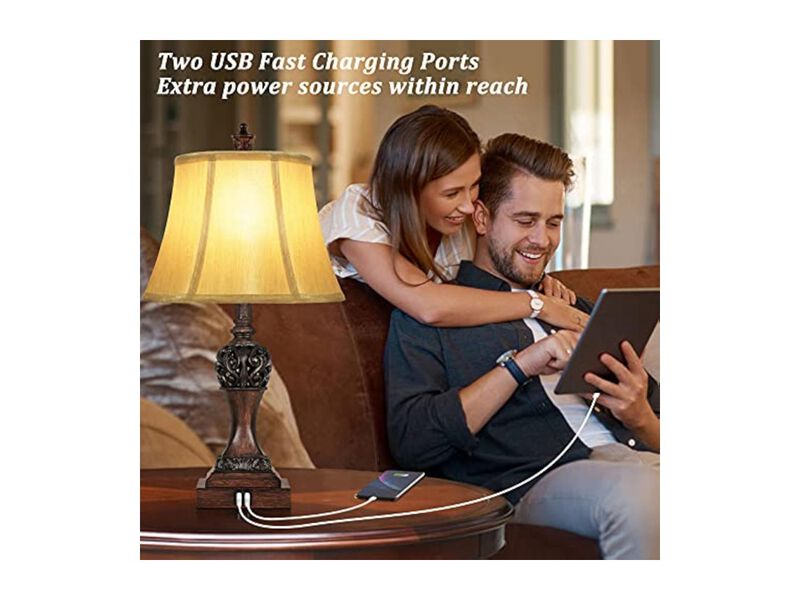 Dimmable Touch Control LED Traditional Home Decor Lamps Set Of 2 For Living Room image number 1