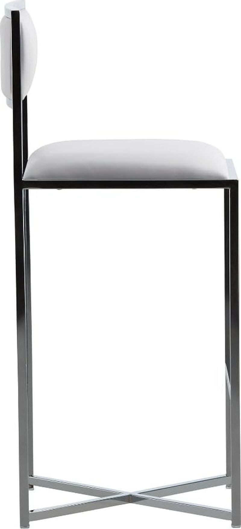 Amalfi X-Base Bar Stool in White Leather - Set of 2