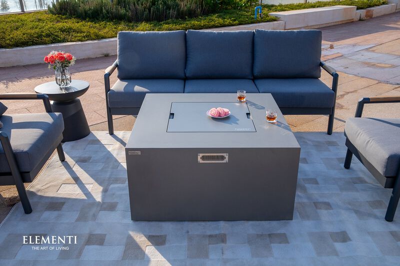 Sol Living Rocky Patio Propane Fire Pit Table with Internal Tank Holder image number 2