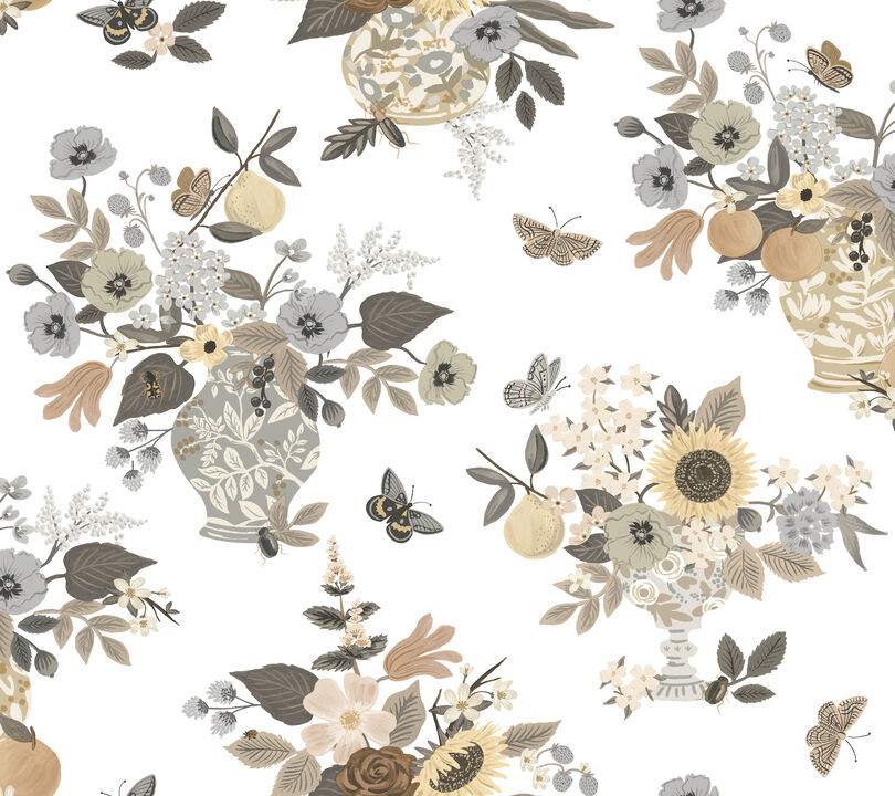 Flower Studies Linen Wallpaper