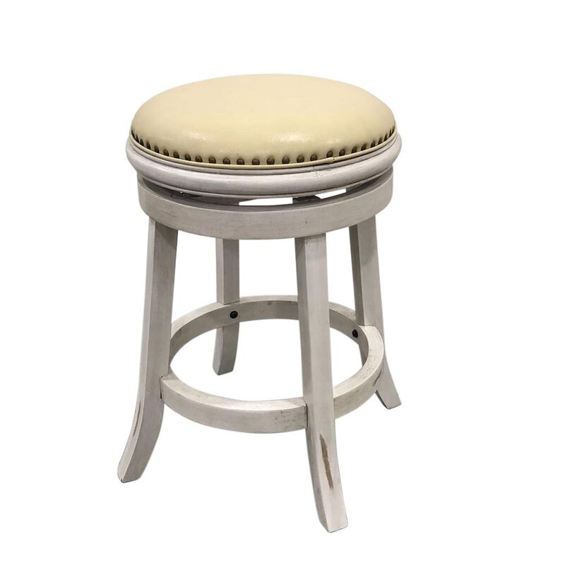 Carolina Living Bennet Upholstered Swivel Barstool - Set of 2 - Sand - Cream Upholstery