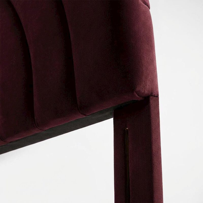 Arched Velvet Full Headboard in Soft Performance Fabric with Plush Design image number 5