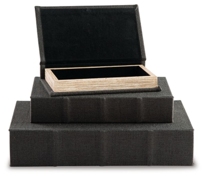 Jolina Box in Black (Set of 3)