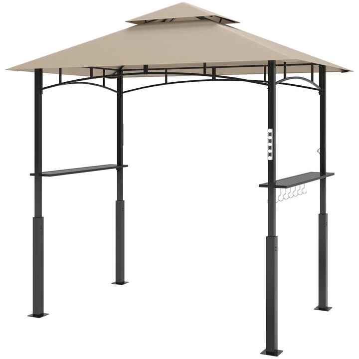 Hivvago 8x5 BBQ Gazebo Shelter with Shelves and Tool Hooks