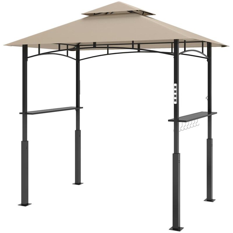 Hivvago 8x5 BBQ Gazebo Shelter with Shelves and Tool Hooks image number 0
