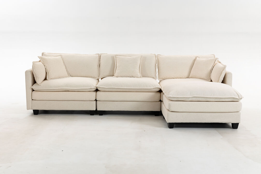 Saslip Modern 3seats with ottoman Sectional