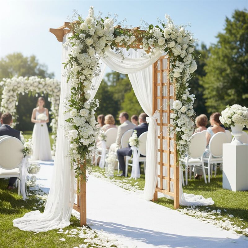 Wooden Arbor, Wedding Arch, Wood Trellis for Plant Climbing, Christmas Decor Pergola image number 2