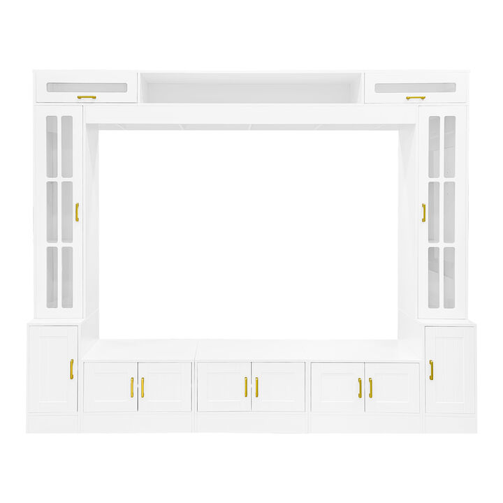 Merax Wall Unit Entertainment Center with Bookshelves for TVs