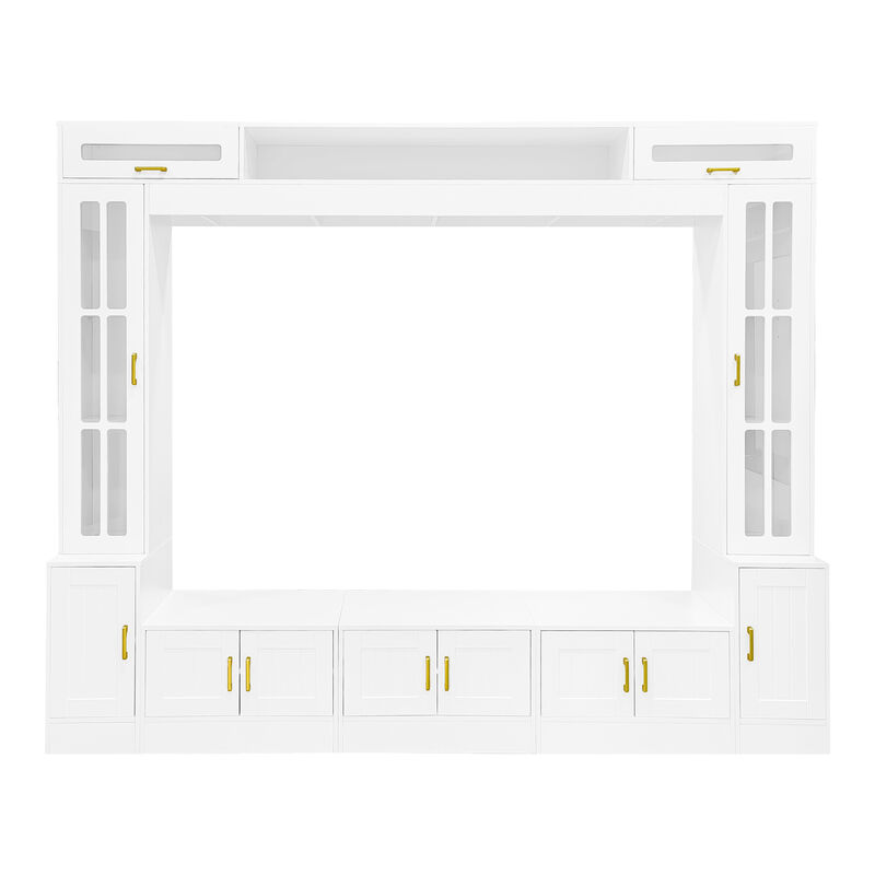 Merax Wall Unit Entertainment Center with Bookshelves for TVs