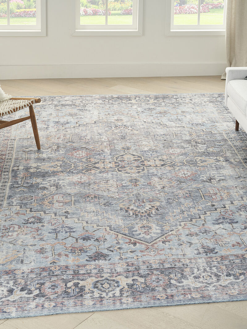 Machine Washable Series 1 SR104 Light Gray/Blue 7'10" x 9'10" Rug