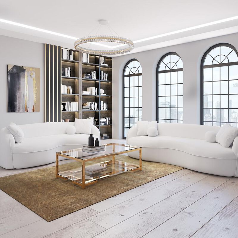 90210 Furniture Nina Coffee Table In High Polish Gold