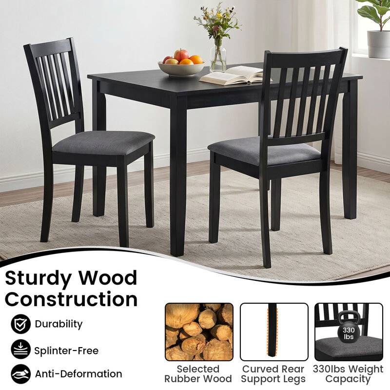 4 Pack Wooden Dining Chairs with Upholstered Seats for Kitchen and Dining Room image number 7