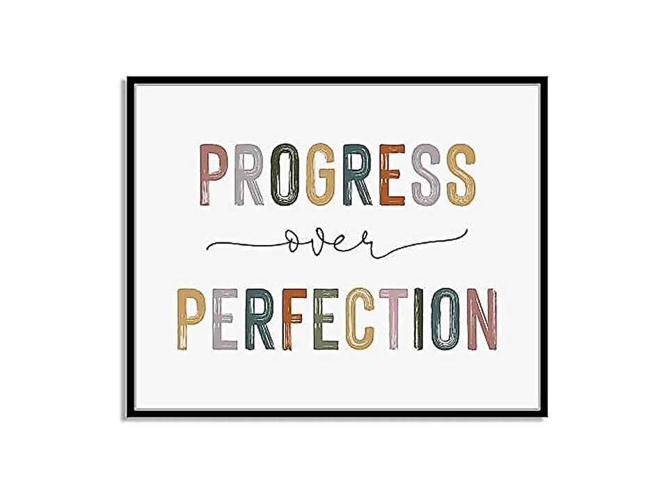 Classroom Signs Wall Art Progress Over Perfection Growth Mindset Poster Kids