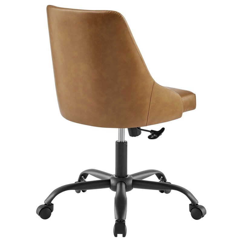 Modway Furniture - Designate Swivel Vegan Leather Office Chair Black Gray image number 4