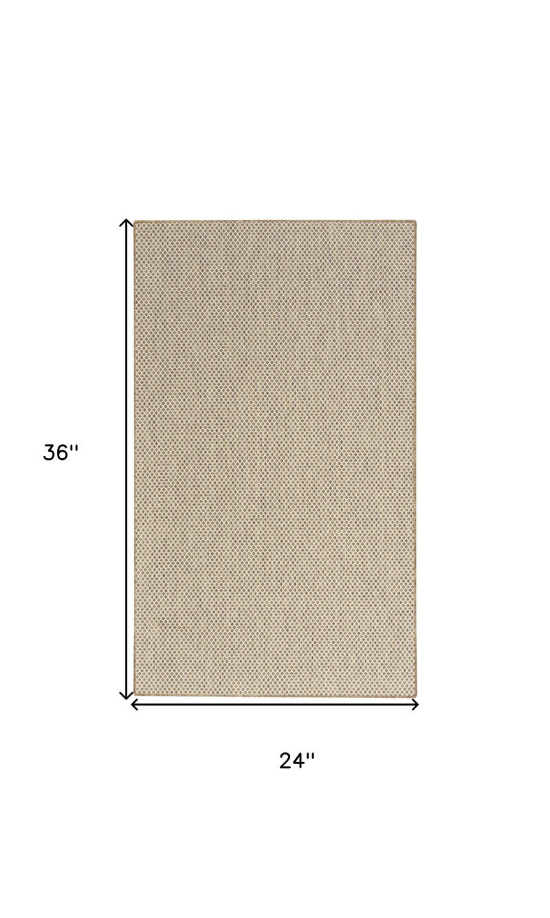HomeRoots 2' X 3' Natural And Ivory Geometric Indoor Outdoor Area Rug image number 4