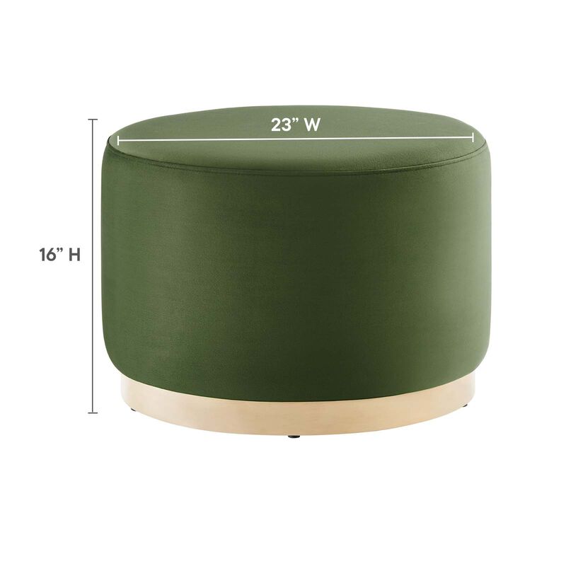 Tilden Large 23" Round Performance Velvet Upholstered Ottoman image number 7