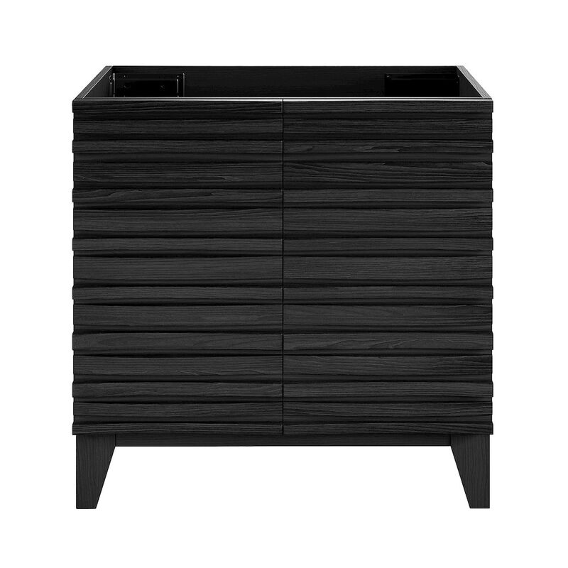 Cascade 30" Freestanding Bathroom Vanity Cabinet without Top in Black Oak image number 0