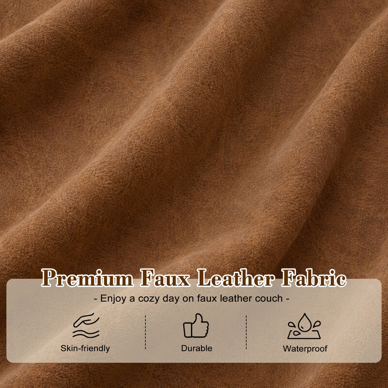 Drujep 78.5" Faux Leather Sofa image number 6