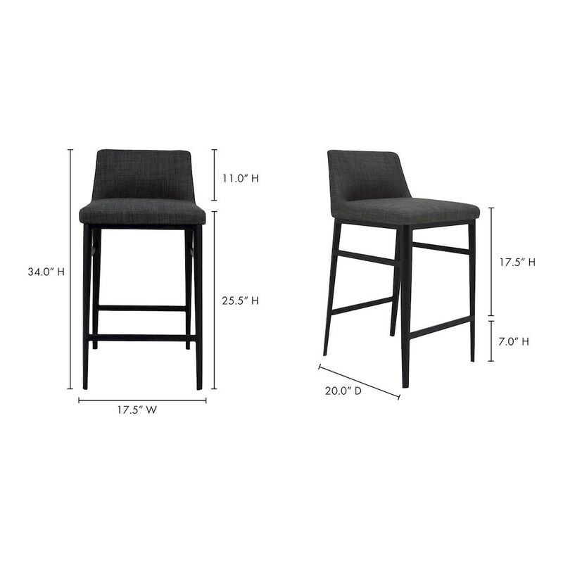 Starlight Canyon Home Modern Bar Stool Gray Upholstered Seating Comfy Bar Stool With Steel Frame image number 5