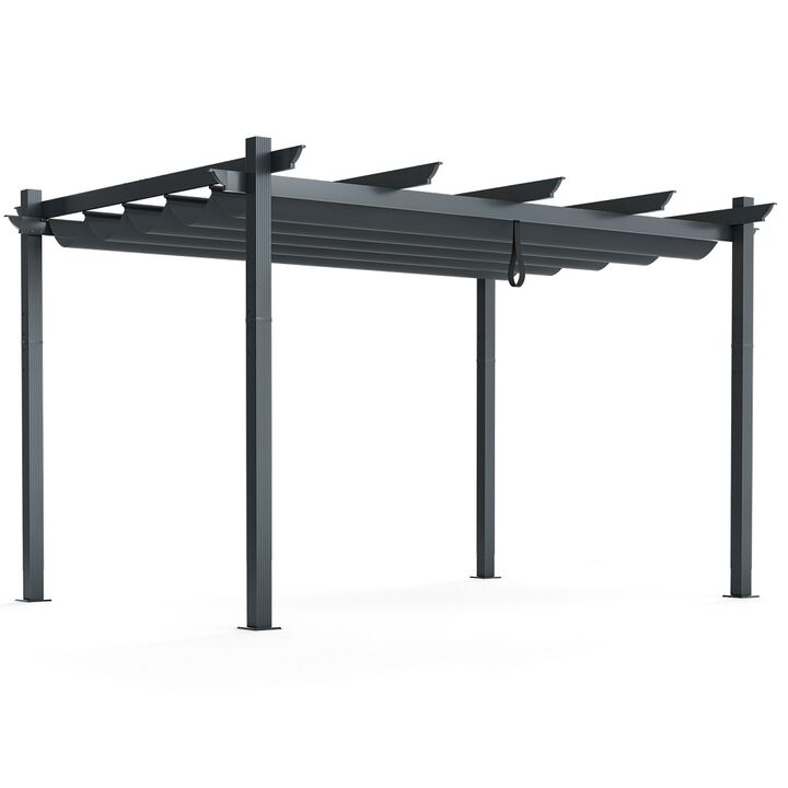 10 x 13 Feet Outdoor Aluminum Retractable Pergola Canopy Shelter