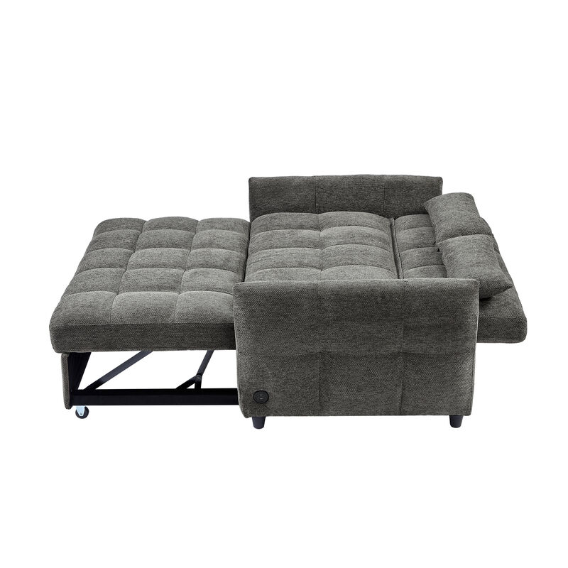 Merax Loveseat Sofa Pull-out Sleeper Sofa with 3 USB Ports