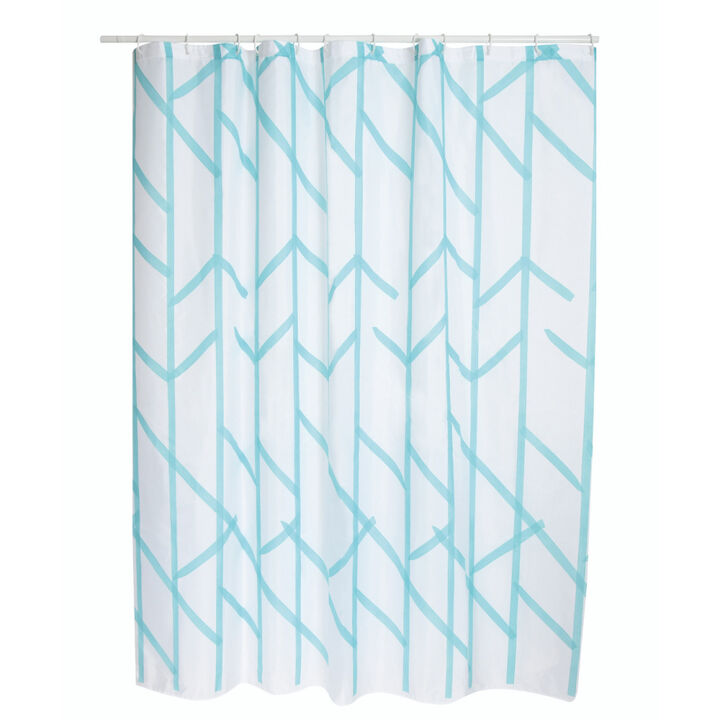 MSV Shower Curtain Tree Turquoise - Rings Included