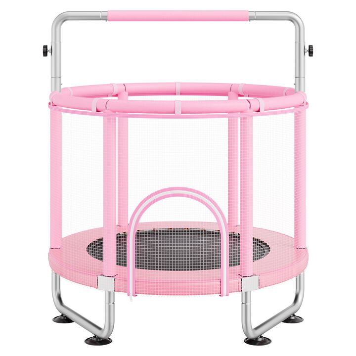 Mini Toddler Trampoline with Safety Net and Basketball Game, Birthday Gift for Children