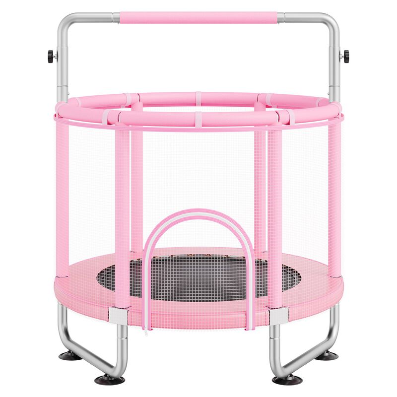 Mini Toddler Trampoline with Safety Net and Basketball Game, Birthday Gift for Children image number 0