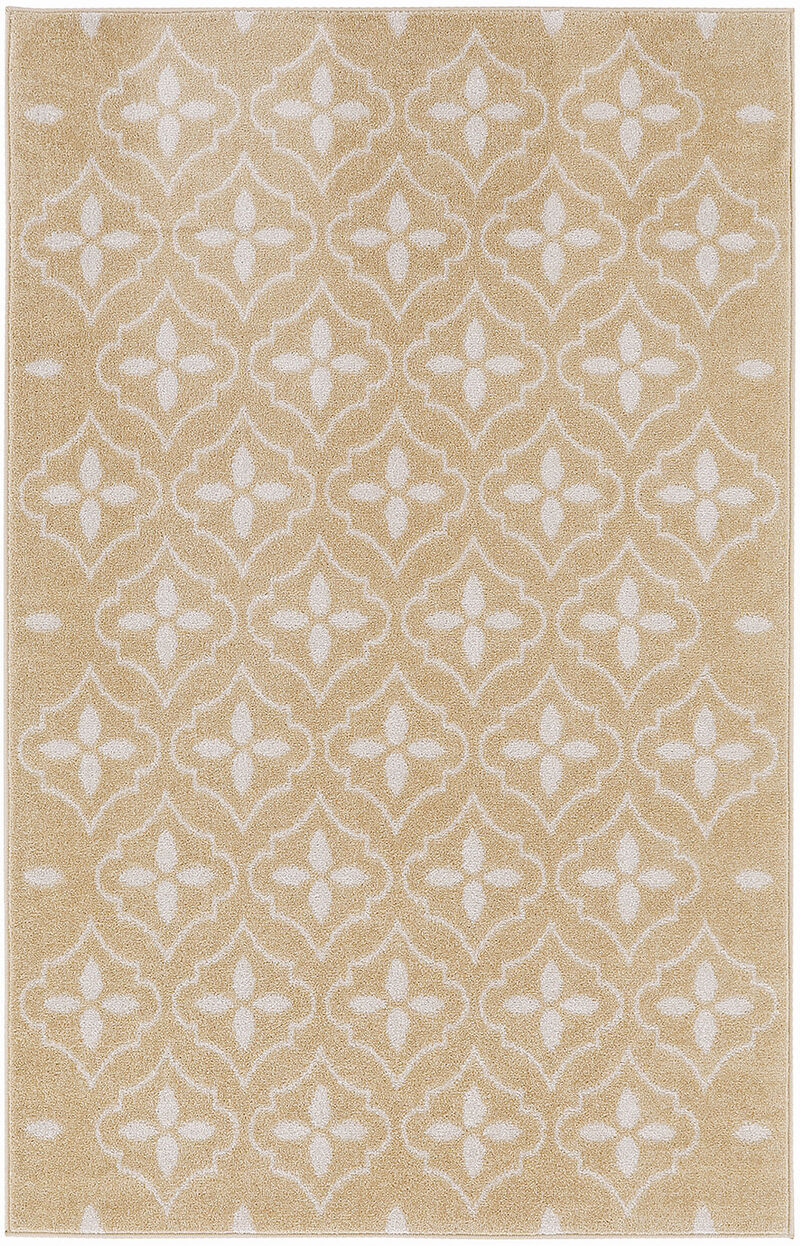 HomeRoots 4' X 6' Beige And Ivory Geometric Indoor Outdoor Area Rug image number 0