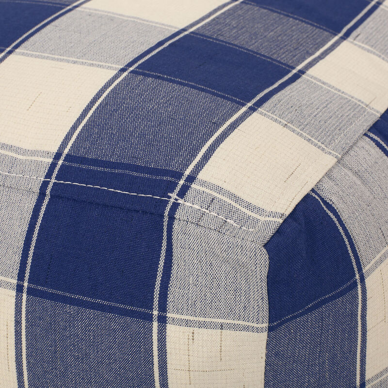 GOODSILO Stylish Square Pouf Ottoman with Checkered Pattern for Versatile Seating image number 6