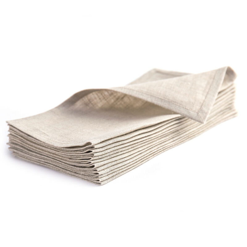 Solino Home 100% Pure Linen Cocktail Napkins 6 x 6 Inch Set of 12 - Fete