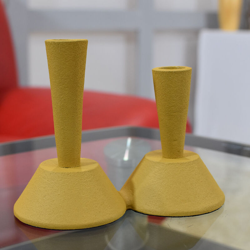 Modern Handmade Aluminum Eco-friendly Geometric Mustard Set Of One Vase Candle Holder BBH Homes