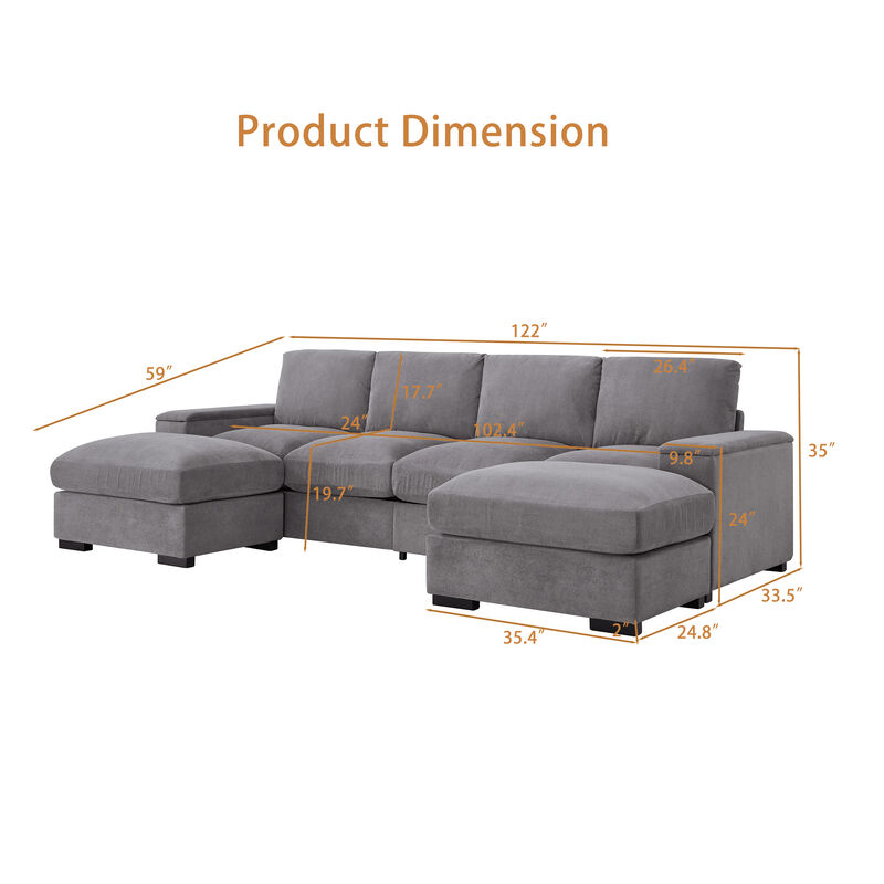 Monind U-Shaped Sectional Sofa image number 8