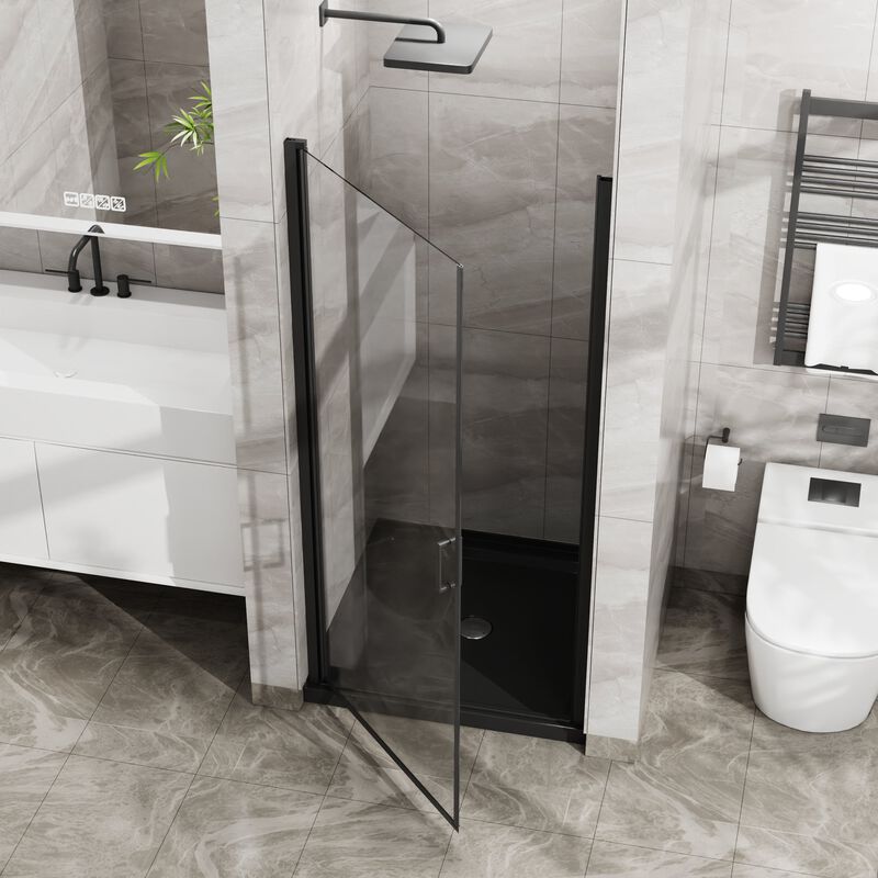 Chrome Frame Swing Shower Door, Zinc Alloy Rustproof Hinges with Magnetic Waterproof Seals