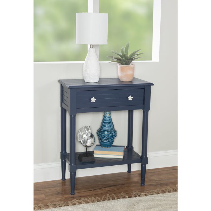 Linon Seaboard Accent Table Navy image number 2