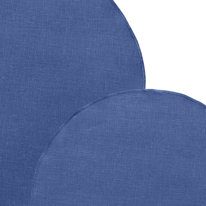 Solino Home Vesta 100% Linen Round Placemats &ndash; Set of 4, 15 in Diameter, Machine Washable, Holiday and Everyday Dining