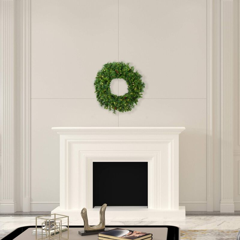 Vickerman 24" Cheyenne Pine Wreath with 50 Warm White LED Lights image number 1