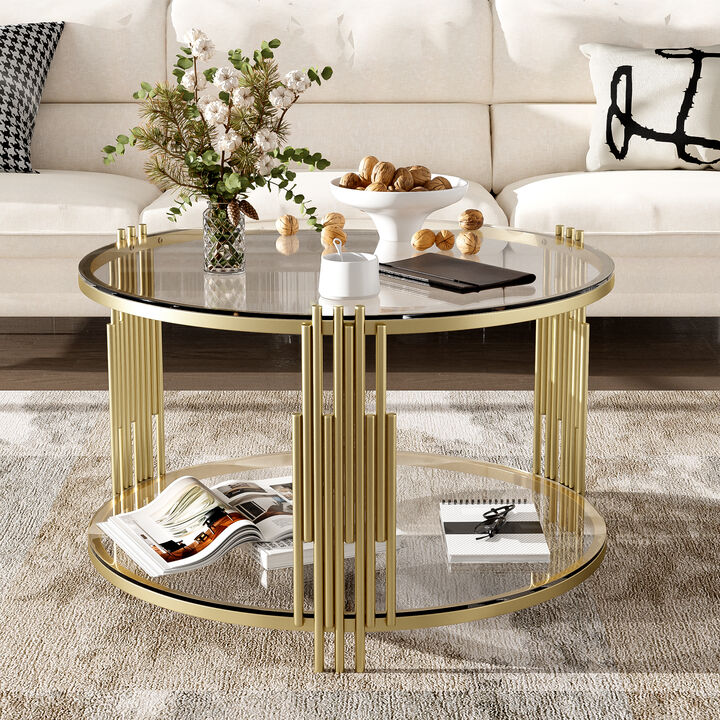 Merax Modern Glass Coffee Table