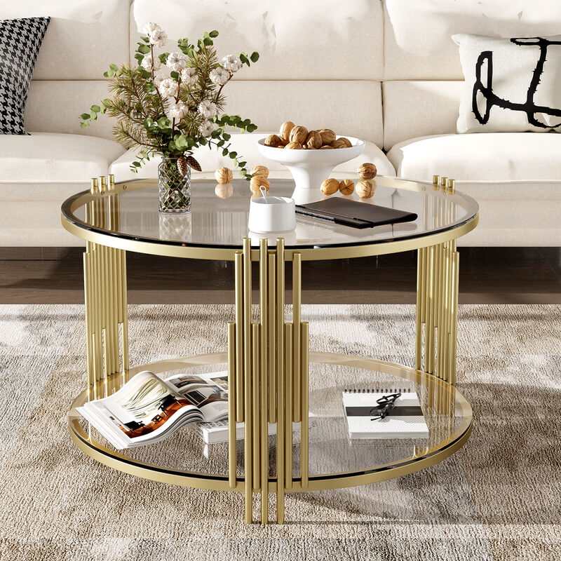 Merax Modern Glass Coffee Table