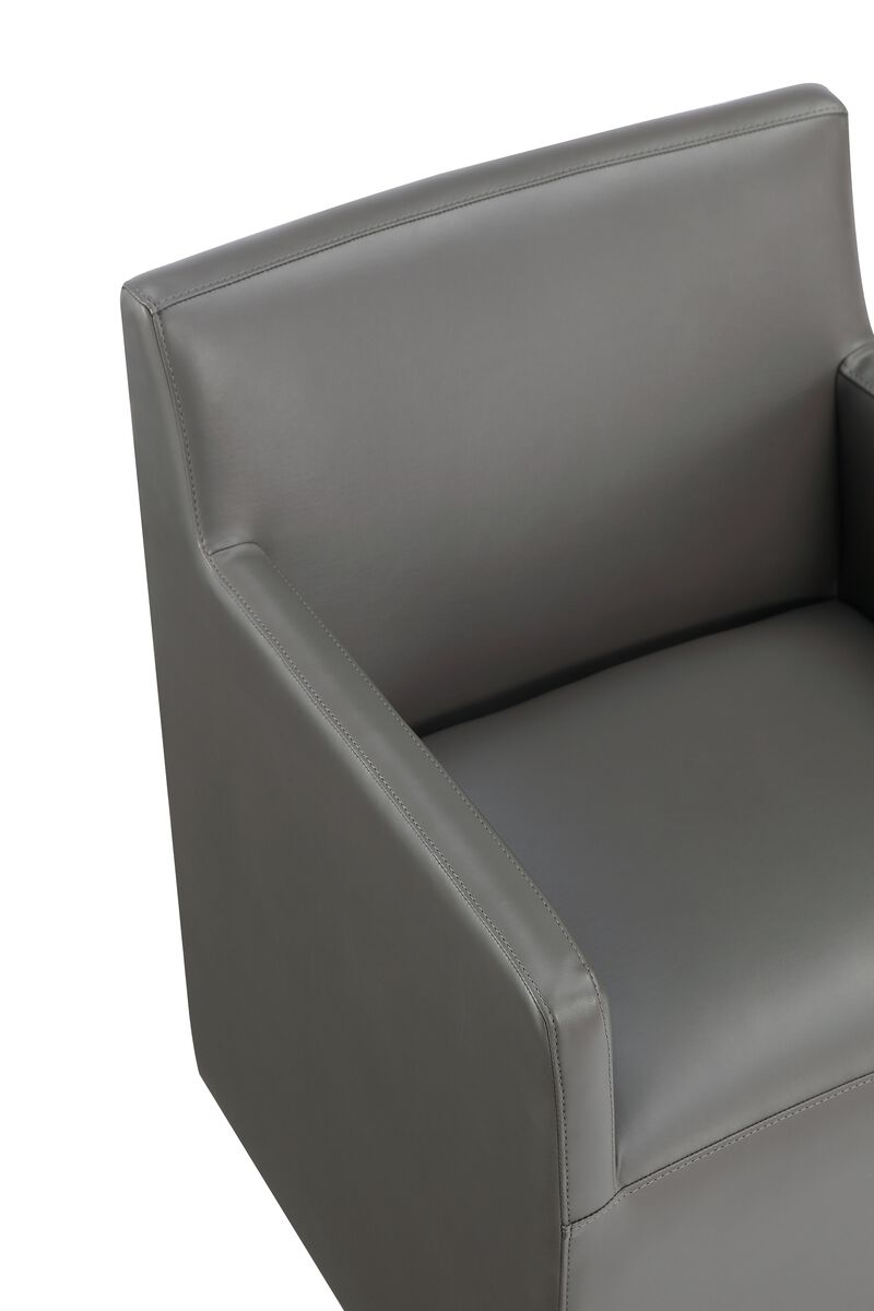 Anna Square Dining Arm Chair in Gray