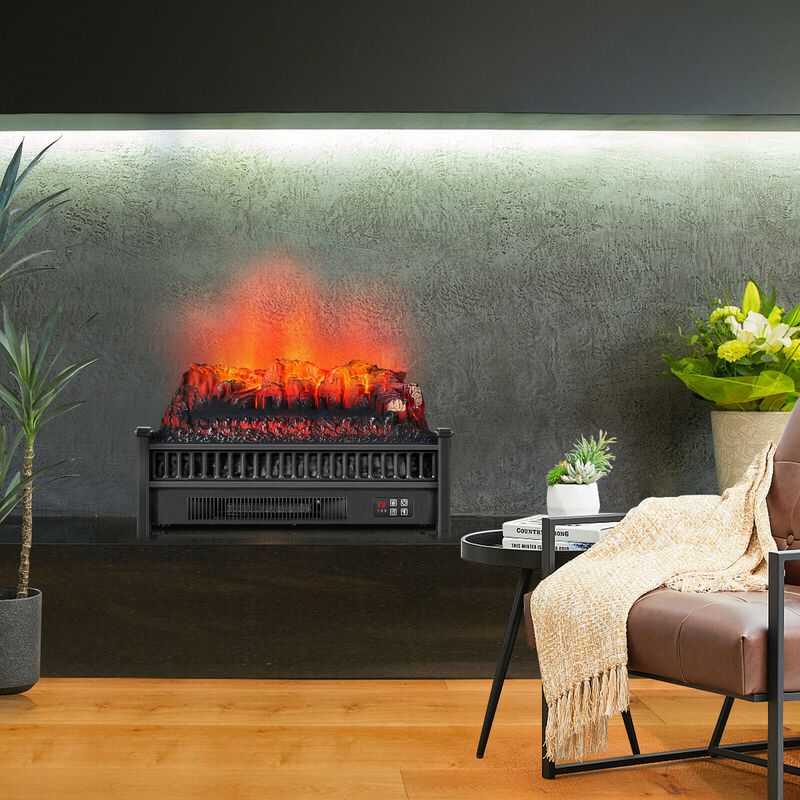 1400W Electric Fireplace Log Heater with Adjustable Flame Brightness