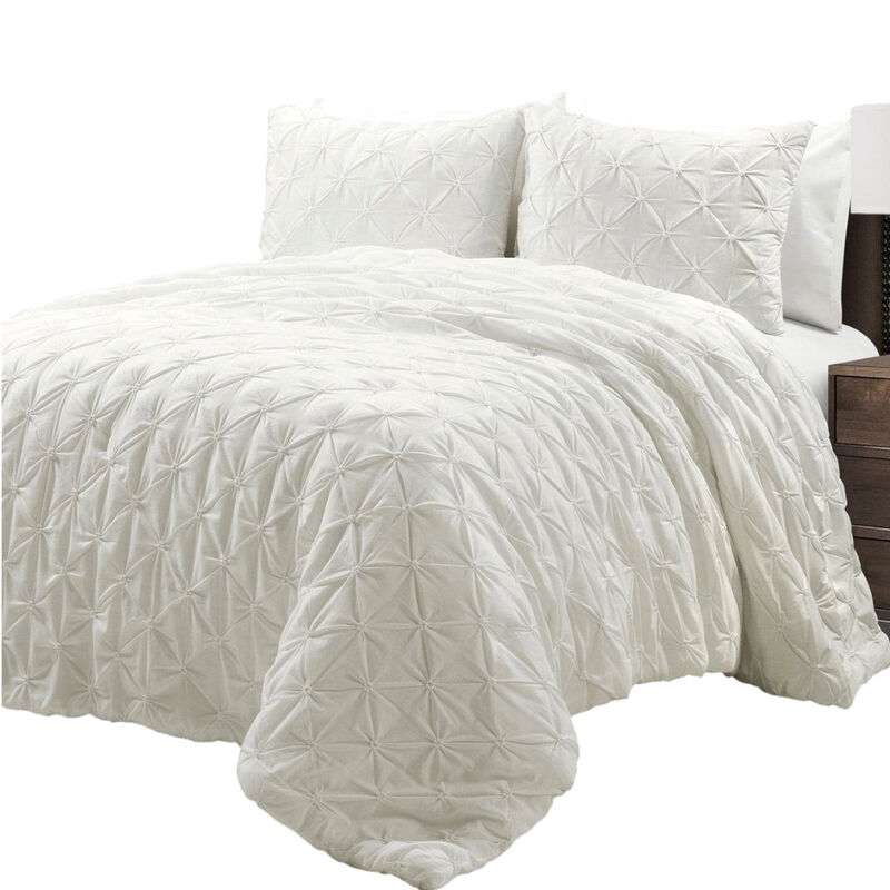 Breathable Cotton Comforter Set – Pleated 3-Piece Set for All Season Comfort