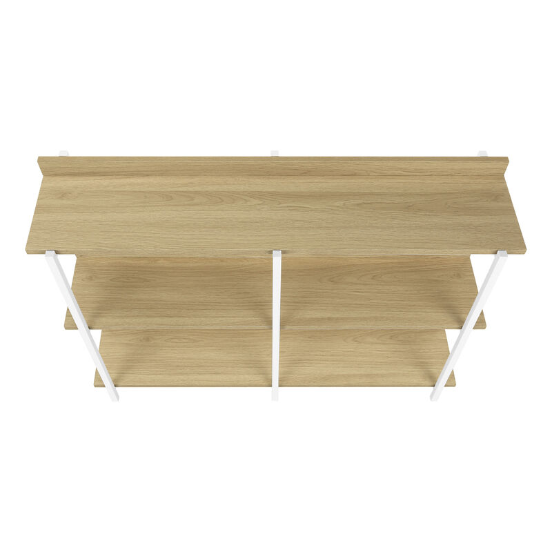 HomeRoots 47" Natural and White Wood and Metal Frame Console Table With Three Shelves image number 2