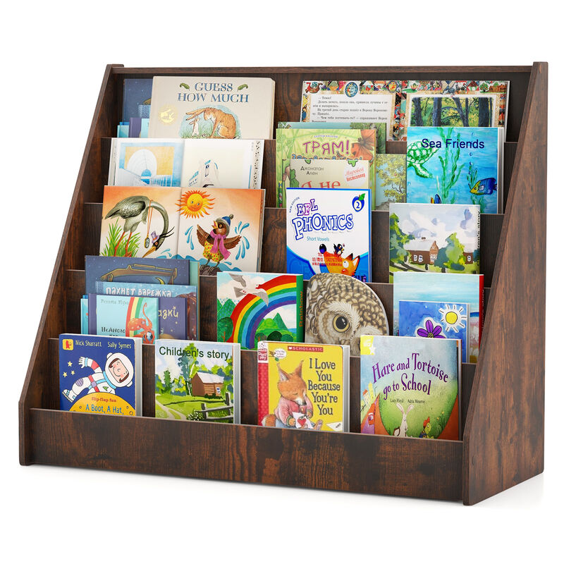 5-Tier Kids Bookshelf with Deep Compartments and Stable Baby Book Case