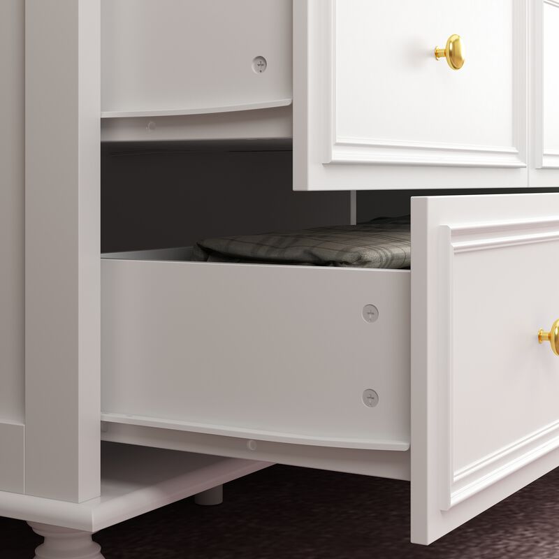 White Wooden Modern European Style Accent Storage Cabinet with 9-Drawer