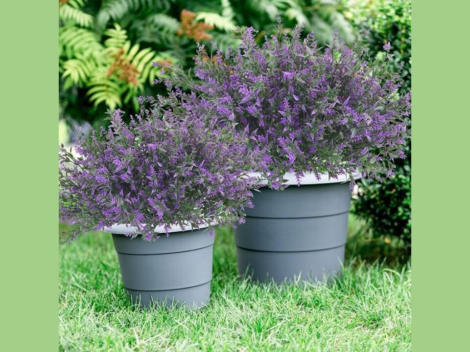 42 Piece Lavender Artificial Hanging Flowers UV Resistant Outdoor Window Box