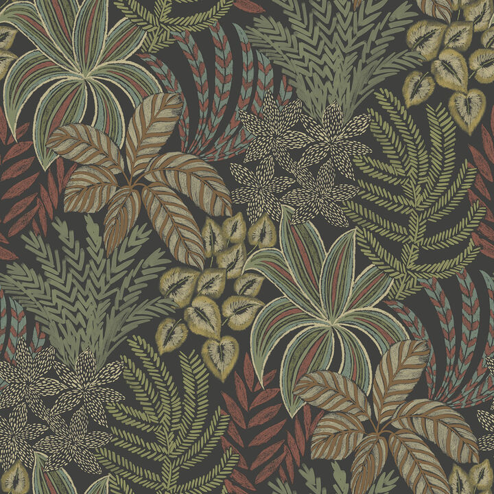 Sumner Black Woodland Botanical Wallpaper