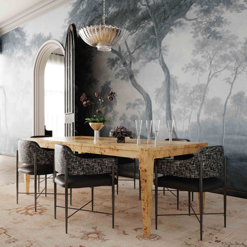 Sezanne Black Vegan Leather 2-Tone Dining Chair